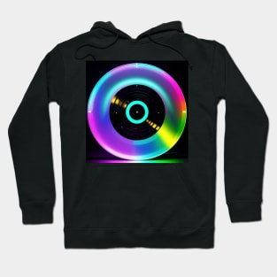 Vinyl Records Rainbow Holographic Neon Color Music Record Hoodie